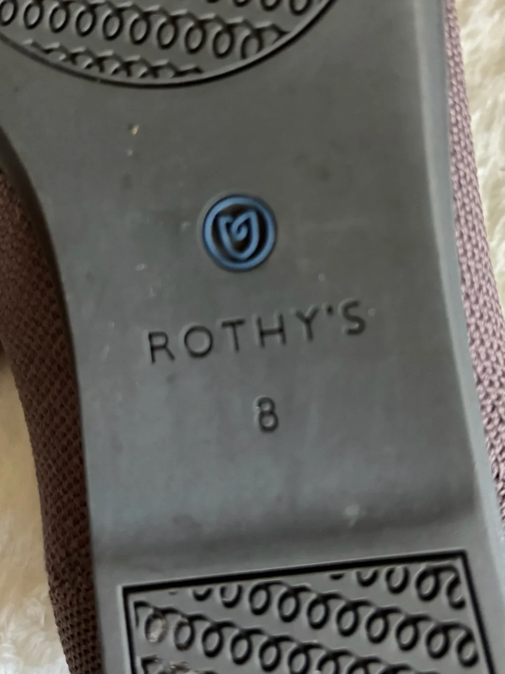 Rothy's Brown Knit‎ Pointed Ballet Flat with Blue Trim